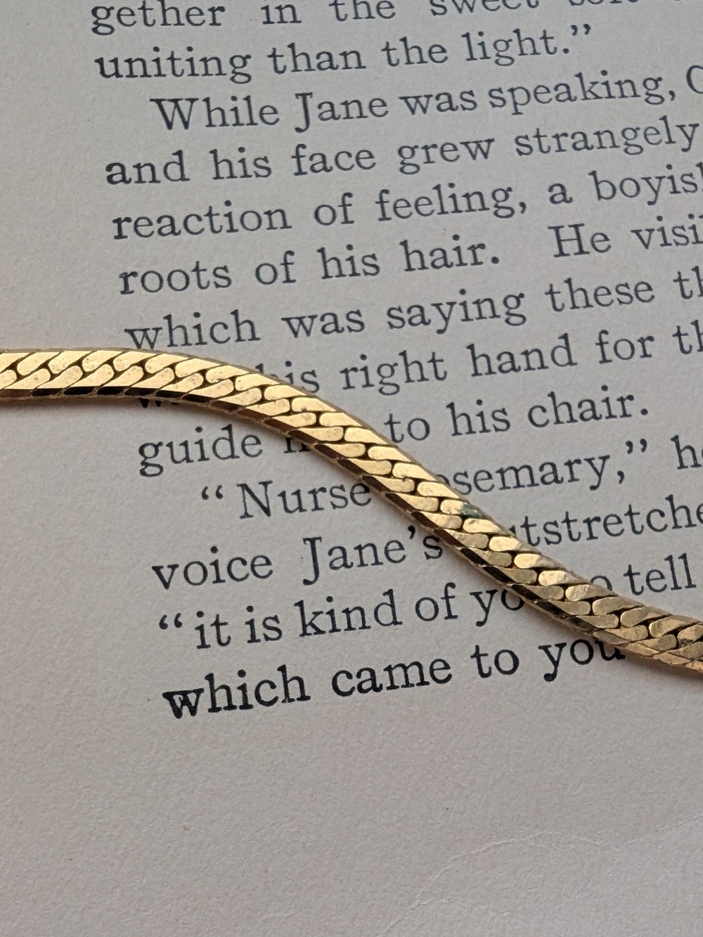 Goldtone Herringbone Chain Necklace - Picture 5 of 10